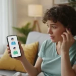 Person som använder en digital vårdtjänst på sin smartphone.